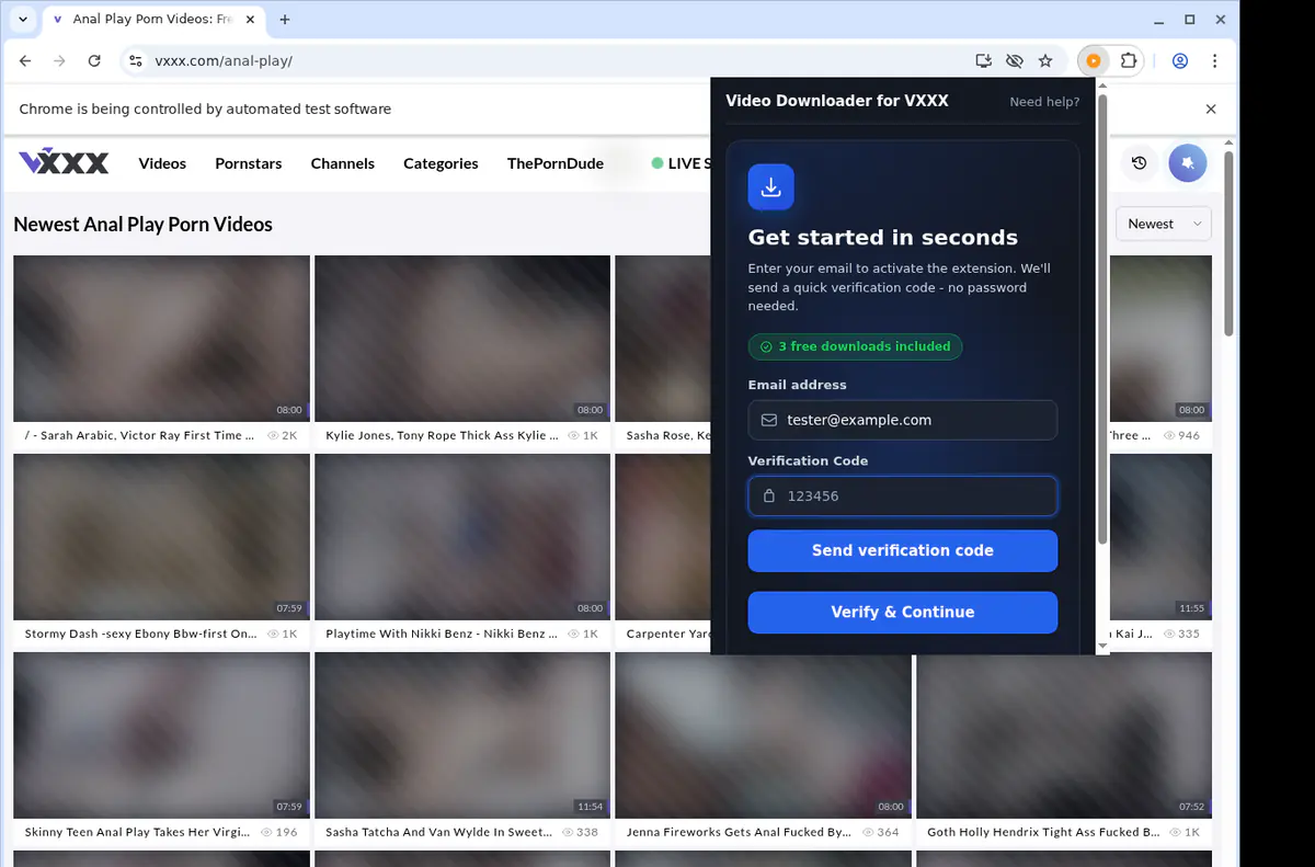 Vxxx Video Downloader browser extension screenshot 4